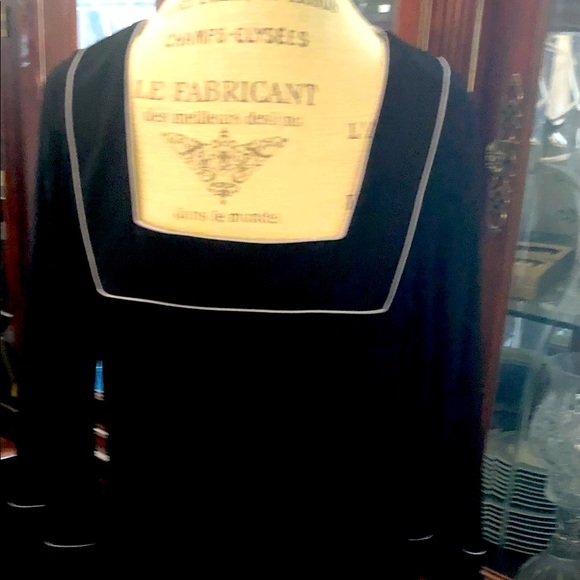 NET Whbm Black dress with square neckline and flare sleeve - Picture 2 of 9